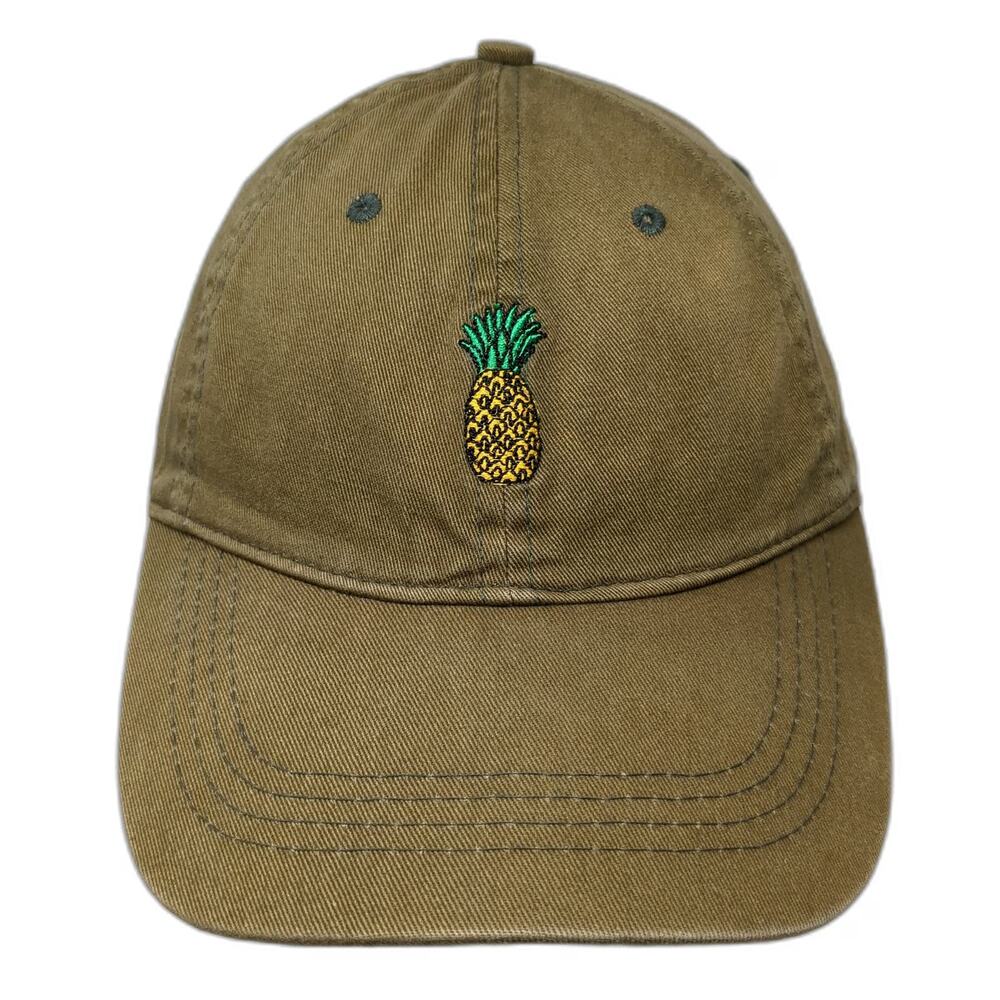 City Hunter USA Baseball Cap Green One Size Embroidered Pineapple Slideback Hat